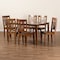 Baxton Studio Luisa Modern and Contemporary Transitional Walnut Brown Finished Wood 7-Piece Dining Set 178-11383-10520-Zoro - alternate 5